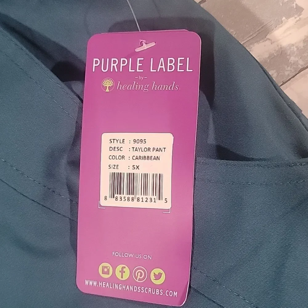 PURPLE Label by Healing Hands Taylor Style Scrub Pants Uniform Nursing 5x
